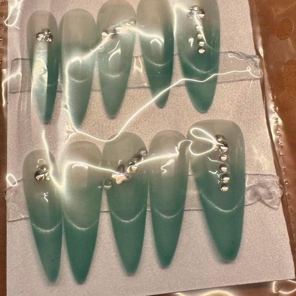 The Unbranded Brand Other - Teal Taper Nail Set – Pre-Designed‎ Press-On Glam